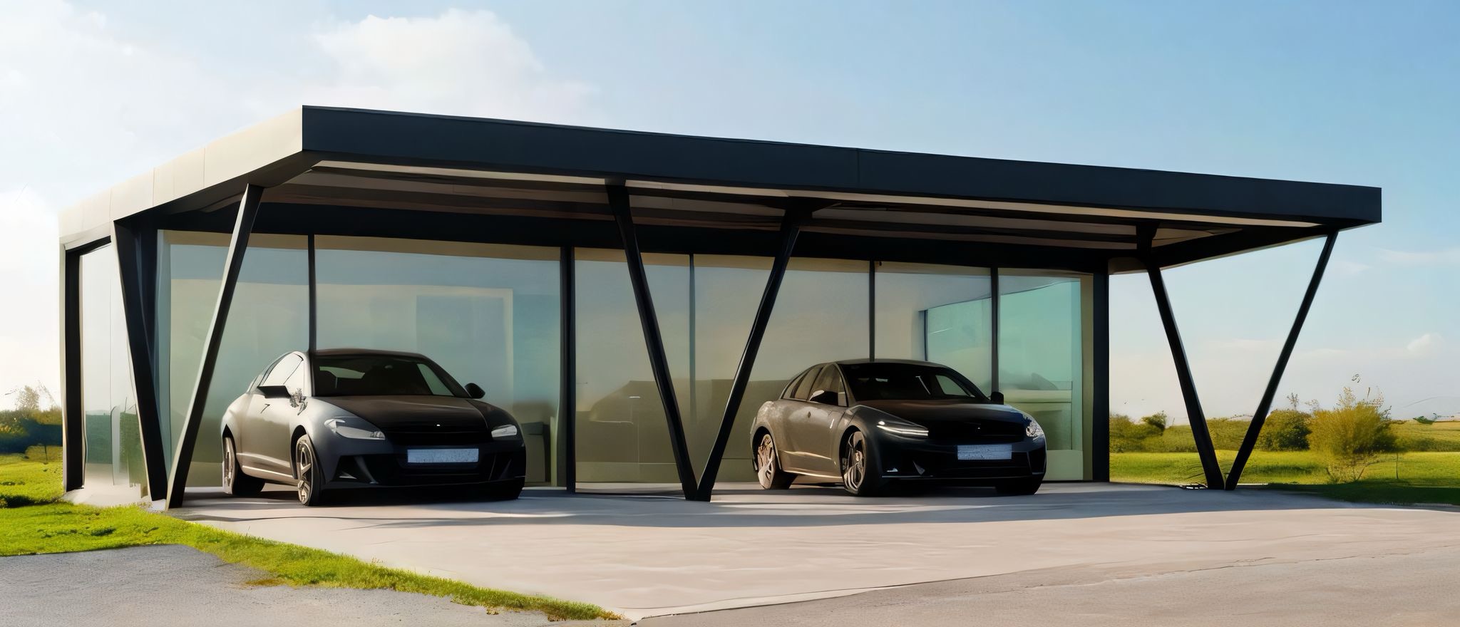 Erweiterbarer Doppelcarport Solarunterstand